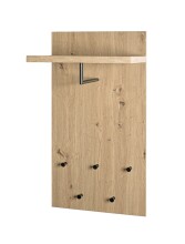 Wandgarderobe >54439< in eiche, schwarz, MDF,...