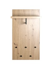 Wandgarderobe >54439< in eiche, schwarz, MDF, Metall - 48x90x31cm (BxHxT)