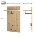 Wandgarderobe >54439< in eiche, schwarz, MDF, Metall - 48x90x31cm (BxHxT)