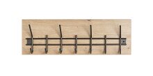 Wandgarderobe >54440< in eiche, schwarz, MDF, Metall - 60x20x10cm (BxHxT)