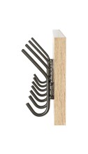 Wandgarderobe >54440< in eiche, schwarz, MDF, Metall - 60x20x10cm (BxHxT)