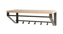 Wandgarderobe >54441< in eiche, schwarz, MDF,...