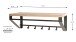 Wandgarderobe >54441< in eiche, schwarz, MDF, Metall - 70x23x30cm (BxHxT)