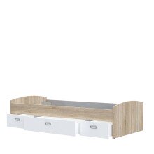 Einzelbett >MIA< in Sonoma Eiche , Weiss  - 94x50x203,5cm (BxHxT)