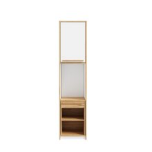 Mehrzweckregal >SMARTROOM< in Weiss / Catania Eiche  - 49,4x215x57,4cm (BxHxT)