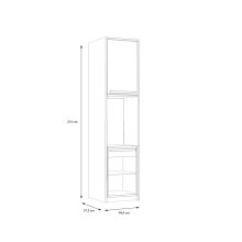 Mehrzweckregal >SMARTROOM< in Weiss / Catania Eiche  - 49,4x215x57,4cm (BxHxT)