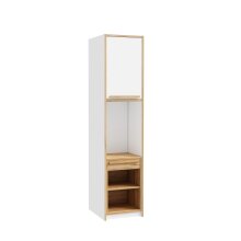 Mehrzweckregal >SMARTROOM< in Weiss / Catania Eiche  - 49,4x215x57,4cm (BxHxT)