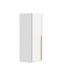 Eckkleiderschrank >SMARTROOM< in Weiss / Catania Eiche  - 94,1x215x94,1 (BxHxT)
