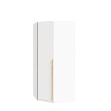 Eckkleiderschrank >SMARTROOM< in Weiss / Catania Eiche  - 94,1x215x94,1 (BxHxT)