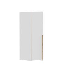 Eckkleiderschrank >SMARTROOM< in Weiss / Catania Eiche  - 94,1x215x94,1 (BxHxT)