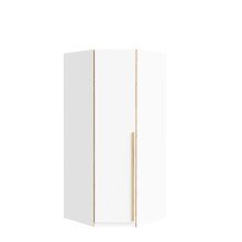 Eckkleiderschrank >SMARTROOM< in Weiss / Catania Eiche  - 94,1x215x94,1 (BxHxT)