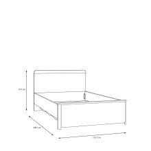 Einzelbett >SURFINIO< in Grau  - 125,3x92,2x209,9cm (BxHxT)