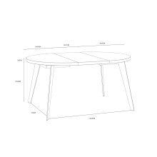 Esstisch >TABLES< ausziehbar bis 150cm, Artisan Eiche Dekor - 110/150x74,5x110cm (BxHxT)
