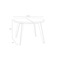 Esstisch >TABLES< in Schwarz  - 110x74,5x110cm (BxHxT)