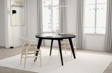 Esstisch >TABLES< in Schwarz  - 110x74,5x110cm (BxHxT)