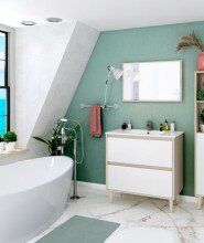 Waschbeckenunterschrank >VERONA< in Eiche /...