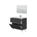 Waschbeckenunterschrank >LOTTO< in Anthrazit-Grau / Eiche - 80x80x45 (BxHxT)