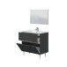 Waschbeckenunterschrank >LOTTO< in Anthrazit-Grau / Eiche - 80x80x45 (BxHxT)