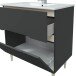 Waschbeckenunterschrank >LOTTO< in Anthrazit-Grau / Eiche - 80x80x45 (BxHxT)