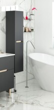 Wandhängeschrank >LOTTO< in Anthrazit-Grau / Eiche - 31x135x26 (BxHxT)