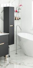 Wandhängeschrank >LOTTO< in Anthrazit-Grau / Eiche - 31x135x26 (BxHxT)