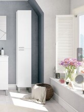 Hochschrank >KONCEPT< in weiß glänzend - 30x182x25 (BxHxT)