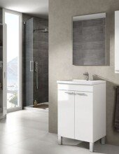 Waschbeckenunterschrank >KONCEPT 50< in weiß...