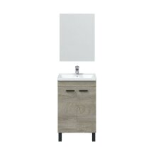 Waschbeckenunterschrank >KONCEPT 50< in Alaska-Eiche - 50x80x40 (BxHxT)