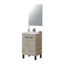 Waschbeckenunterschrank >KONCEPT 50< in Alaska-Eiche - 50x80x40 (BxHxT)