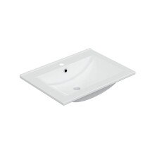 Waschbecken >Keramik 60< in Weiß, Keramik - 61x16x46cm (BxHxT)