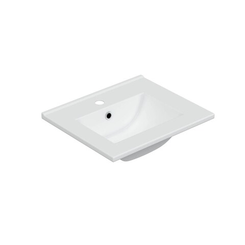 Waschbecken >Keramik 50< in Weiß, Keramik - 50x18x40cm (BxHxT)