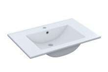 Waschbecken >Keramik 50< in Weiß, Keramik - 50x18x40cm (BxHxT)