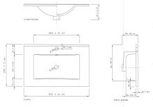 Waschbecken >Keramik 50< in Weiß, Keramik - 50x18x40cm (BxHxT)