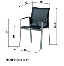 Gartenstuhl >Bozen< in Silbergrau, Kunstfasergewebe...