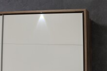 Schiebetürenschrank >MODERN WAY< in Stabeiche / Weiss Matt - 270x210,5x61,2 cm (BxHxT)