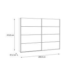 Schiebetürenschrank >MODERN WAY< in Stabeiche / Weiss Matt - 270x210,5x61,2 cm (BxHxT)
