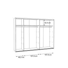 Schiebetürenschrank >MODERN WAY< in Stabeiche / Weiss Matt - 270x210,5x61,2 cm (BxHxT)