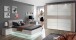 Kleiderschrank >RONDINO< in Sandeiche  / Weiss Glanz  - 269,9x209,7x61,2 (BxHxT)