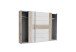 Kleiderschrank >RONDINO< in Sandeiche  / Weiss Glanz  - 269,9x209,7x61,2 (BxHxT)