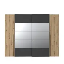 Kleiderschrank >RAYONG< in Artisan Eiche  / Schwarz...