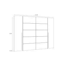 Kleiderschrank >RAYONG< in Artisan Eiche  / Schwarz  - 270,3x210x61,2cm (BxHxT)