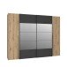 Kleiderschrank >RAYONG< in Artisan Eiche  / Schwarz  - 270,3x210x61,2cm (BxHxT)