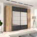 Kleiderschrank >RAYONG< in Artisan Eiche  / Schwarz  - 270,3x210x61,2cm (BxHxT)