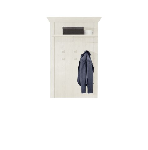 Garderobenpaneel >KASHMIR< in Pinie Weiss - 97,3x153,6x27,5cm (BxHxT)