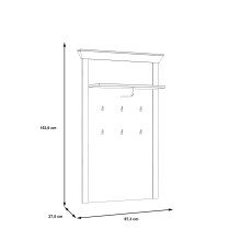 Garderobenpaneel >KASHMIR< in Pinie Weiss - 97,3x153,6x27,5cm (BxHxT)