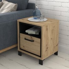 Beistelltisch >TRONDHEIM< in Artisan Eiche  / Schwarz Eiche