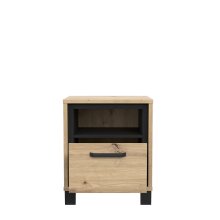 Beistelltisch >TRONDHEIM< in Artisan Eiche  / Schwarz Eiche