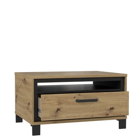 Couchtisch >TRONDHEIM< in Artisan Eiche  / Schwarz Eiche  - 80x44,8x60cm (BxHxT)