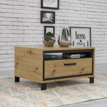 Couchtisch >TRONDHEIM< in Artisan Eiche  / Schwarz Eiche  - 80x44,8x60cm (BxHxT)