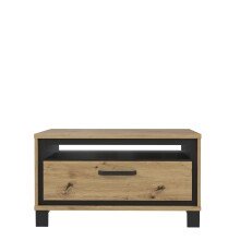 Couchtisch >TRONDHEIM< in Artisan Eiche  / Schwarz Eiche  - 80x44,8x60cm (BxHxT)